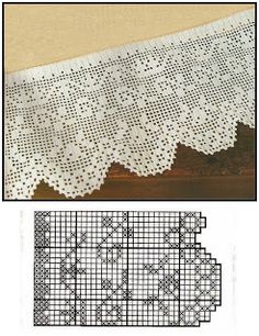 Simple filet crochet design with small flowers