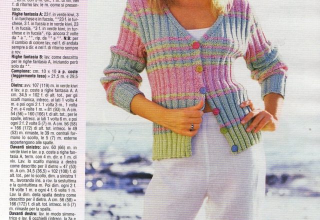 Striped knit sweater women pastel colors knitting pattern