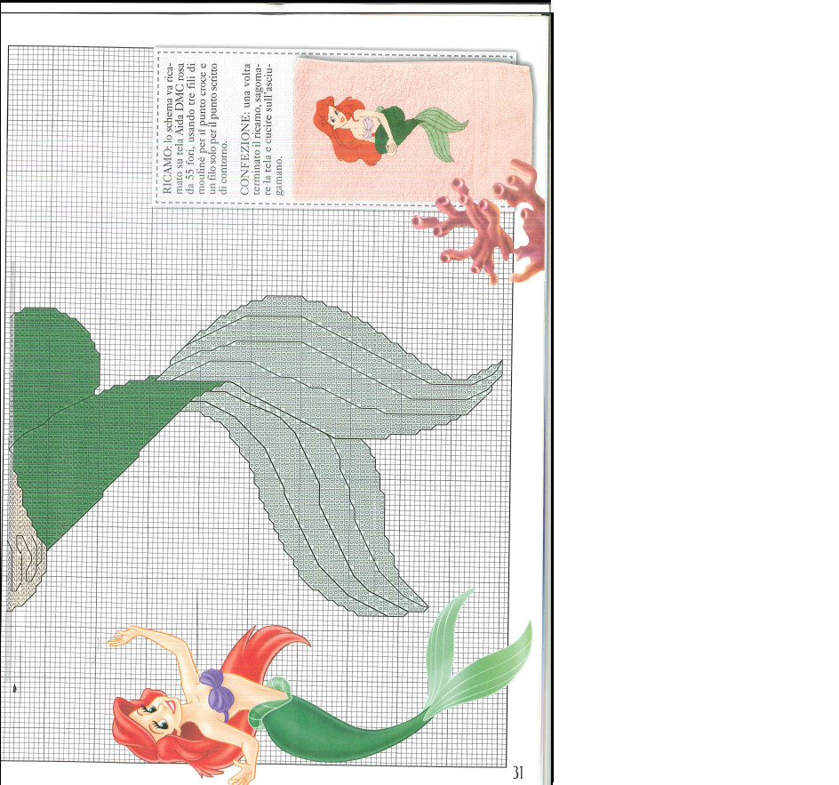 The Little Mermaid beautiful cross stitch pattern (2)