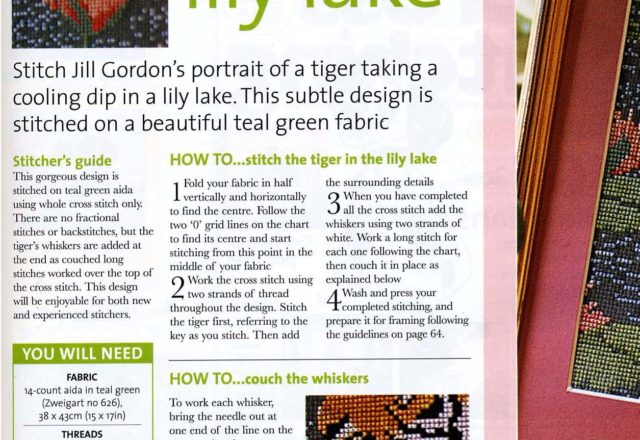 Tiger on the lake cross stitch pattern (1)