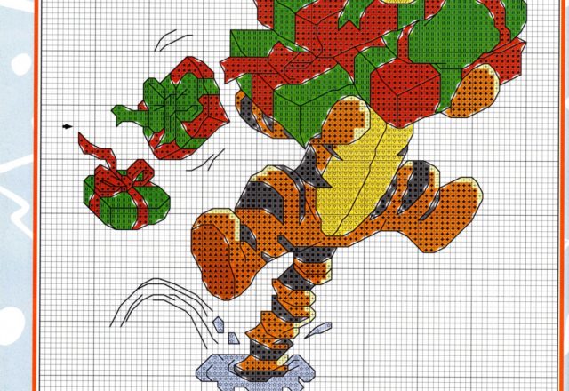 Tigger Christmas gifts pattern cross stitch disney (2)