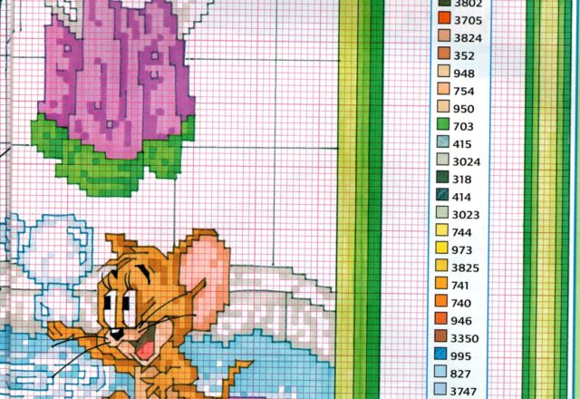 Tom and Jerry in the bath cross stitch pattern (2)