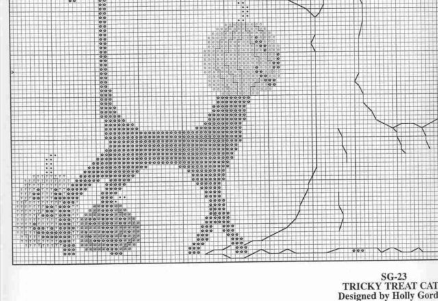 Tricky Treat cats cross stitch pattern (2)