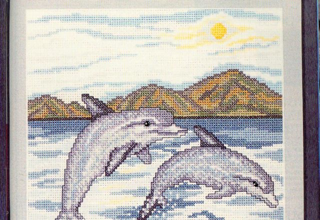 Two dolphins cross stitch pattern (1)