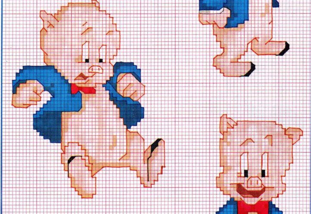 Various Cross stitch patterns Porky Pig (2)