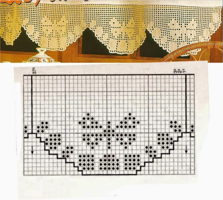 Very simple crochet filet border pattern design