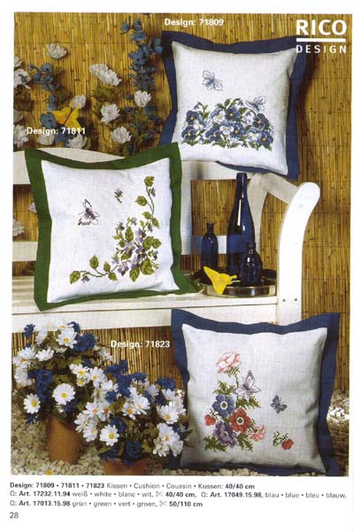 Violet pansy e poppy flowers cushions (1)