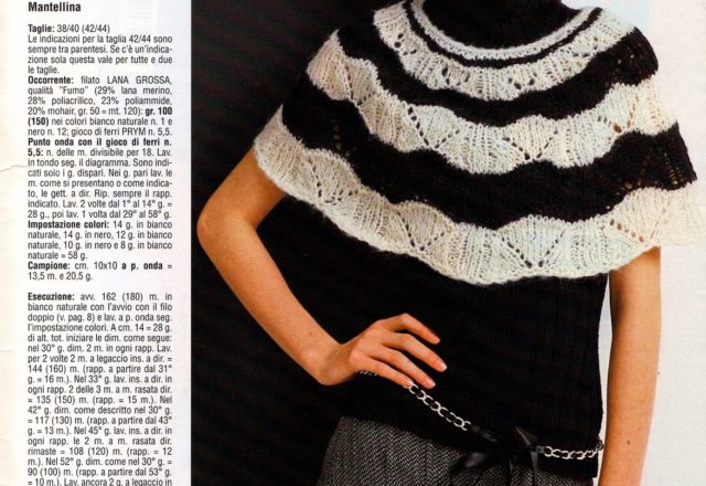 White and black tippet knitting pattern