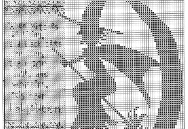 Witches ride cross stitch pattern (2)