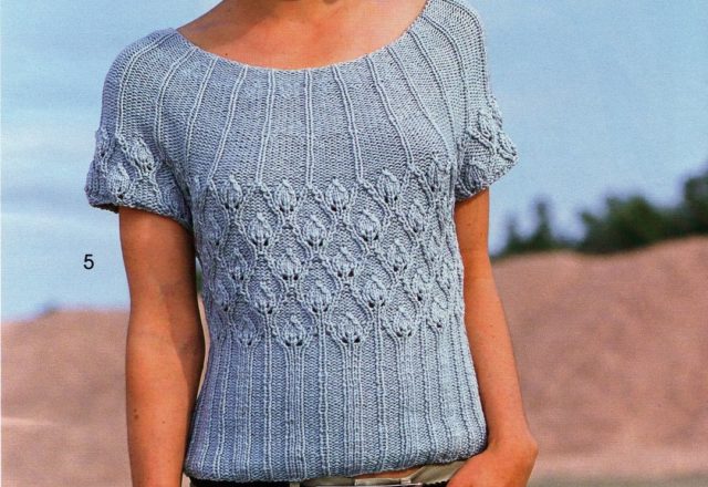 Women’ s short-sleeved jersey knitting pattern (1)