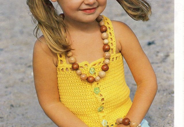 Yellow crochet child camisole (1)