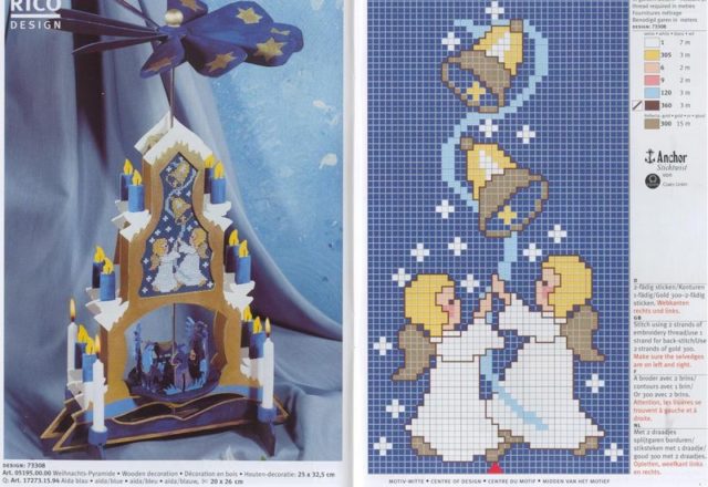 christmas pattern with angels and bells