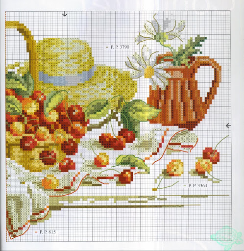 cross stich picture with cherries (2)