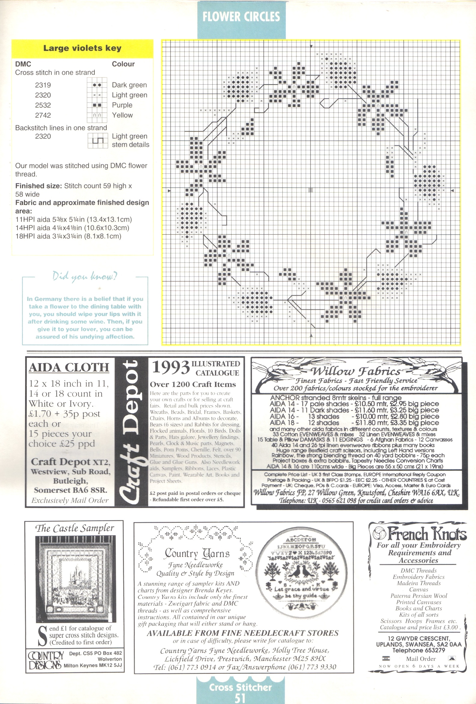 cross stitch patterns for small floral pictures (8)