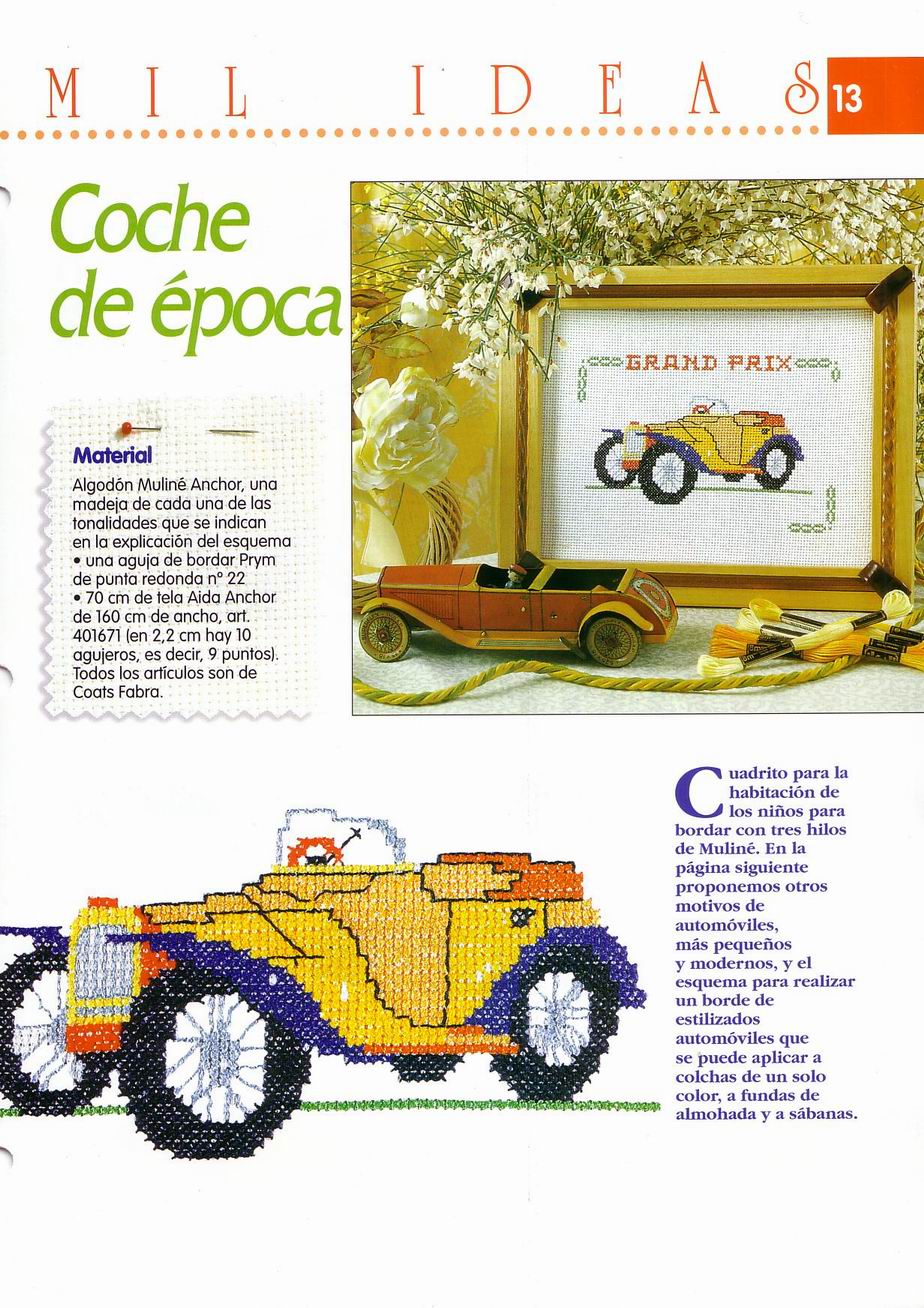 cross stitch small picture with vintage cars (1)