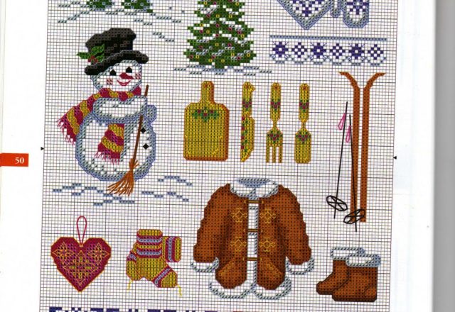 cross stitch snowman