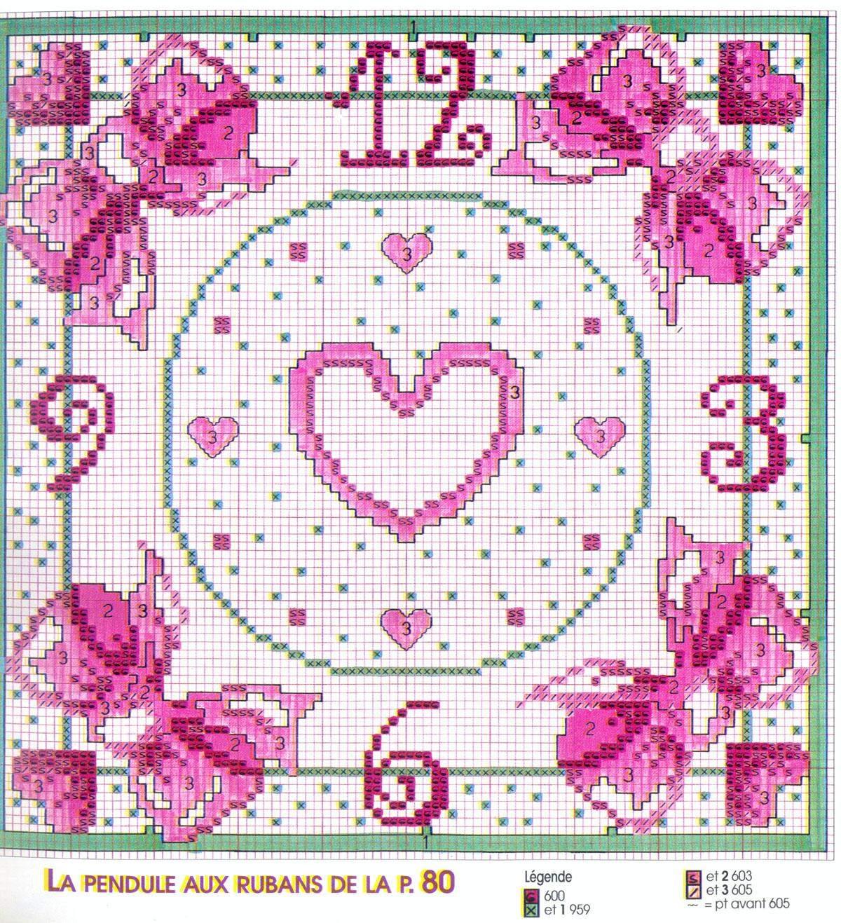 hearts ribbons clock (2)